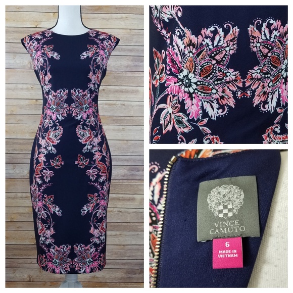 Vince Camuto Dresses & Skirts - Vince Camuto 6 Floral Midi Sheath Dress